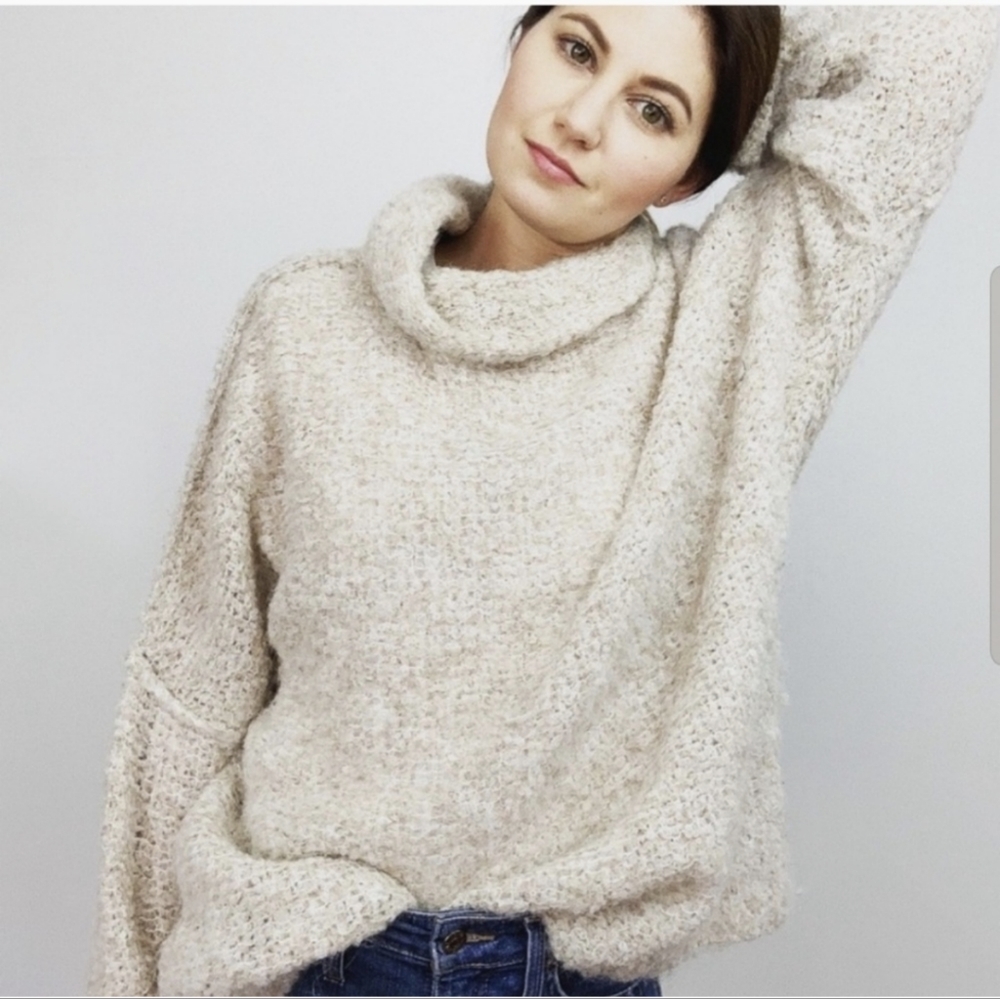 Free People she’s all that Alpaca blue gray Sweater - Picture 9 of 10